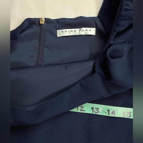 TRINA TURK Blue long flutter sleeve cocktail shift dress size S - Picture 11 of 15